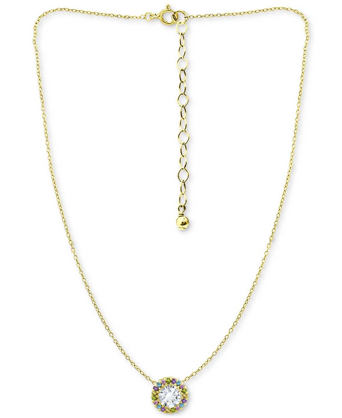 Giani Bernini Cubic Zirconia Multicolor Halo Pendant Necklace 16