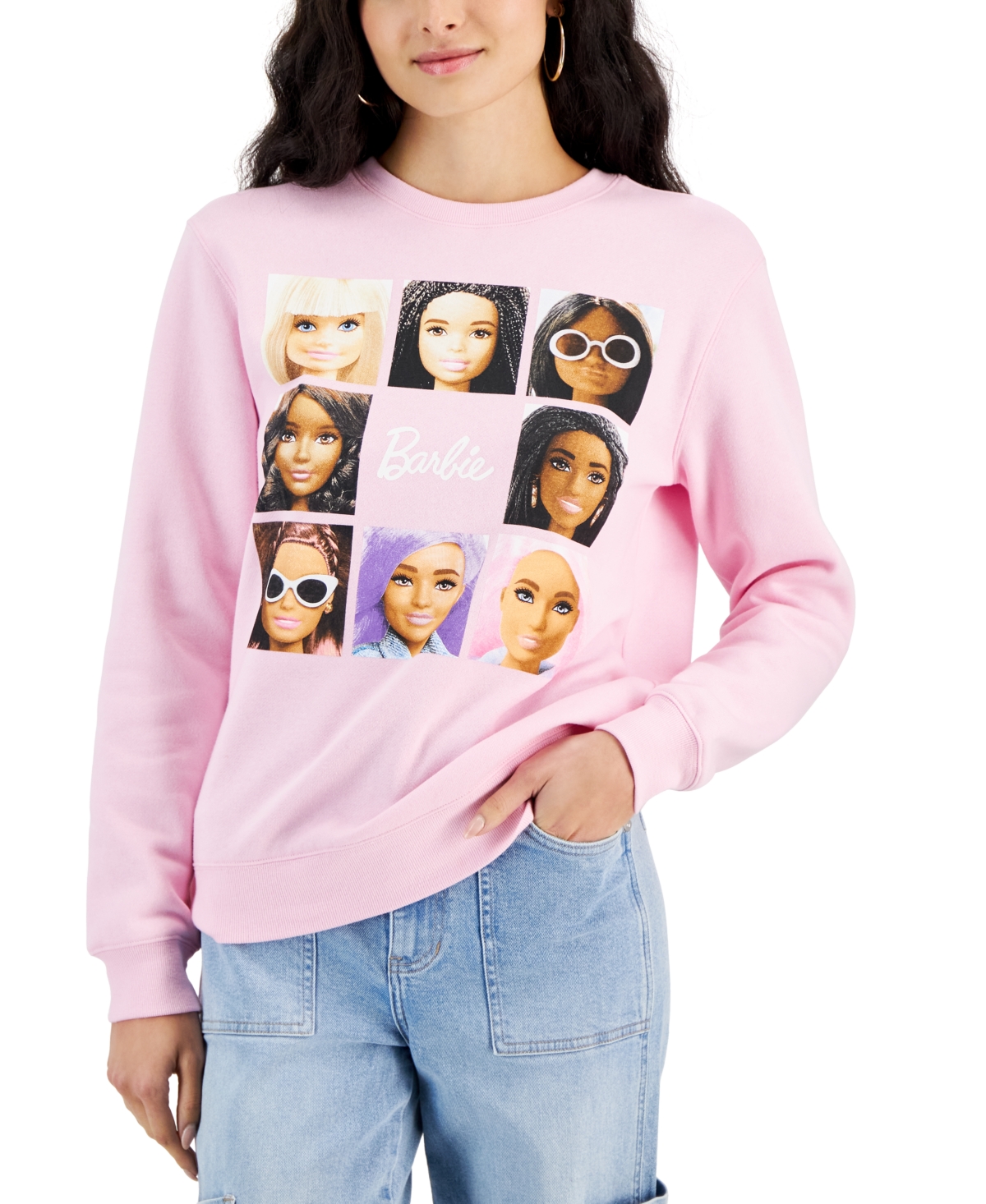 Juniors' Barbie Grid Graphic Sweatshirt - Sweet Dreams