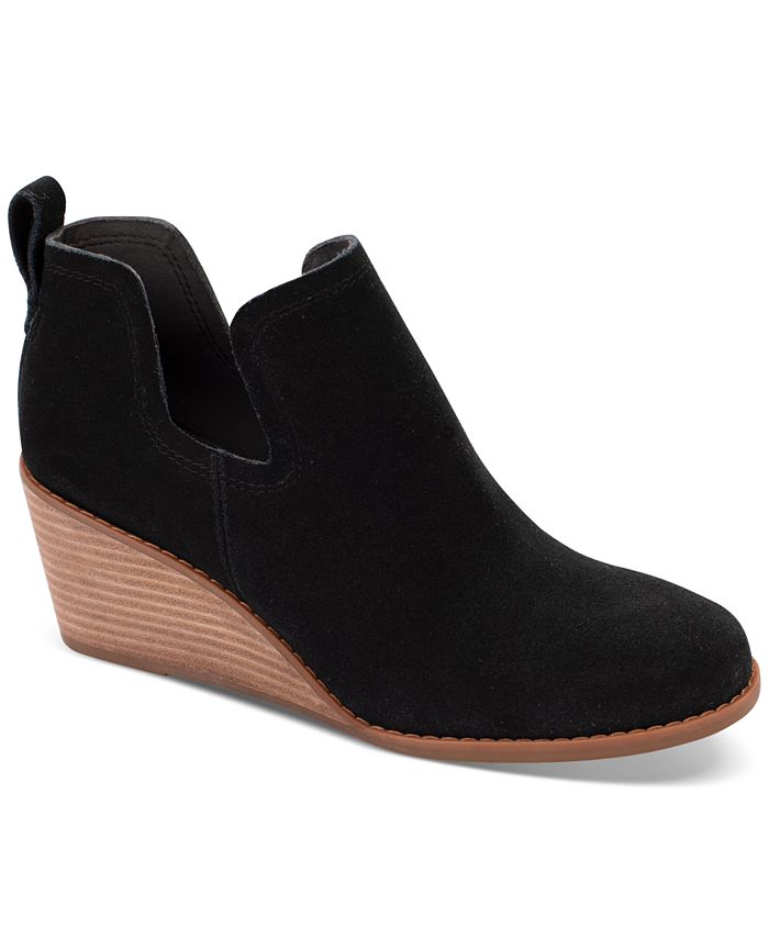 Toms suede wedge booties online