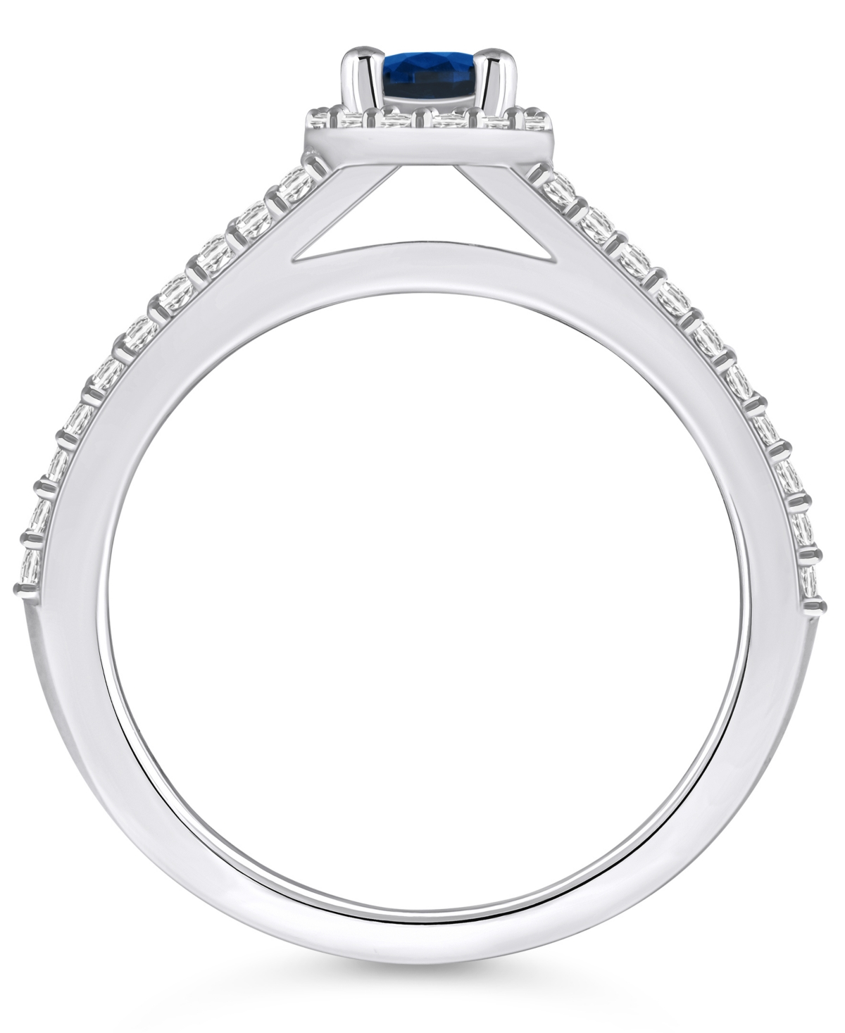 Macy's Sapphire (5/8 Ct. t.w.) and Diamond (1/2 Ct. t.w.) Halo Ring