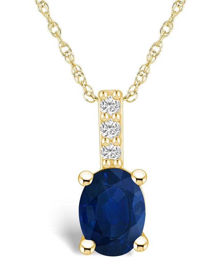 Macy's Sapphire (11/2 Ct. t.w.) and Diamond Accent Pendant Necklace Macy's
