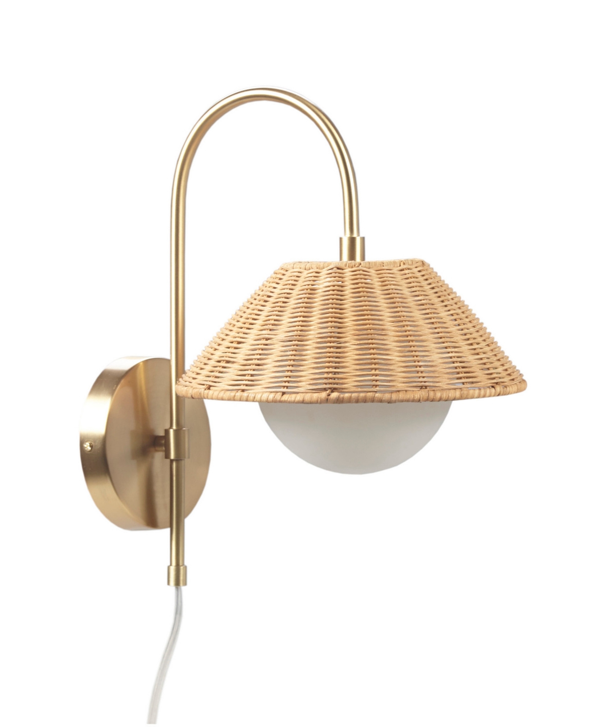 Ink+ivy Laguna Rattan Weave Wall Sconce In Gold