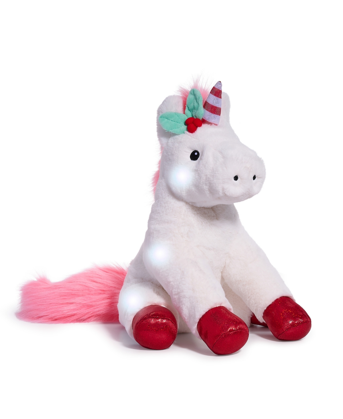 Geoffrey's Toy Box Kids' Closeout!  13" Glow Brights Toy Plush Led With Sound Unicorn, Created For Macys In White