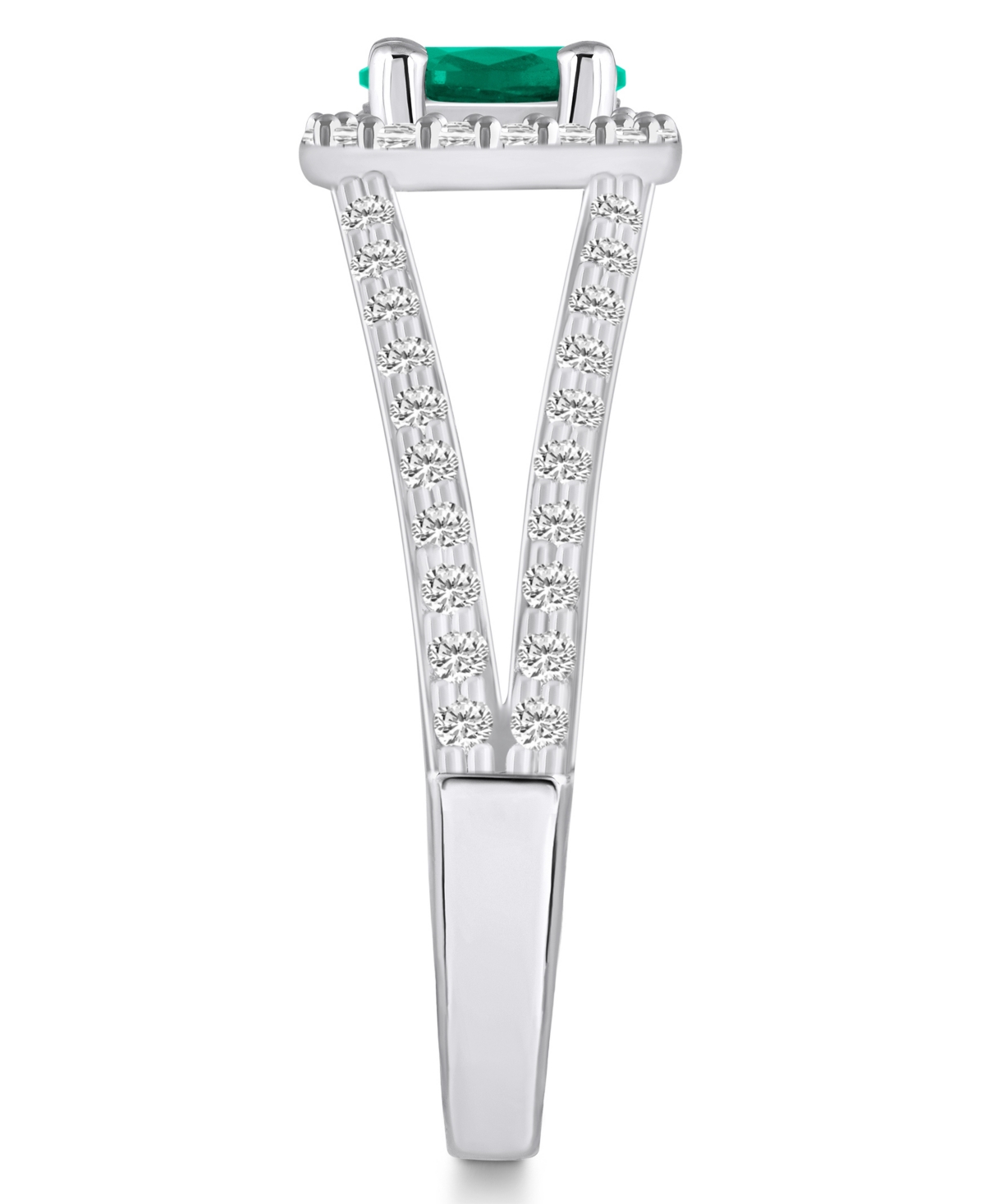 Macy's Emerald (1/2 Ct. t.w.) and Diamond (1/2 Ct. t.w.) Halo Ring
