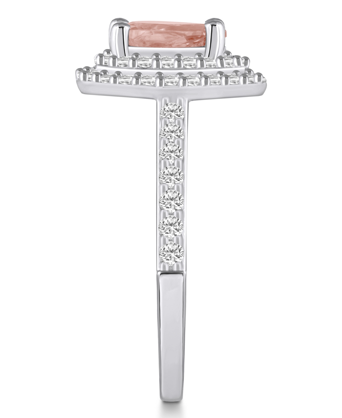 Macy'sand Diamond Accent Halo Ring in 14K White Gold - Morganite