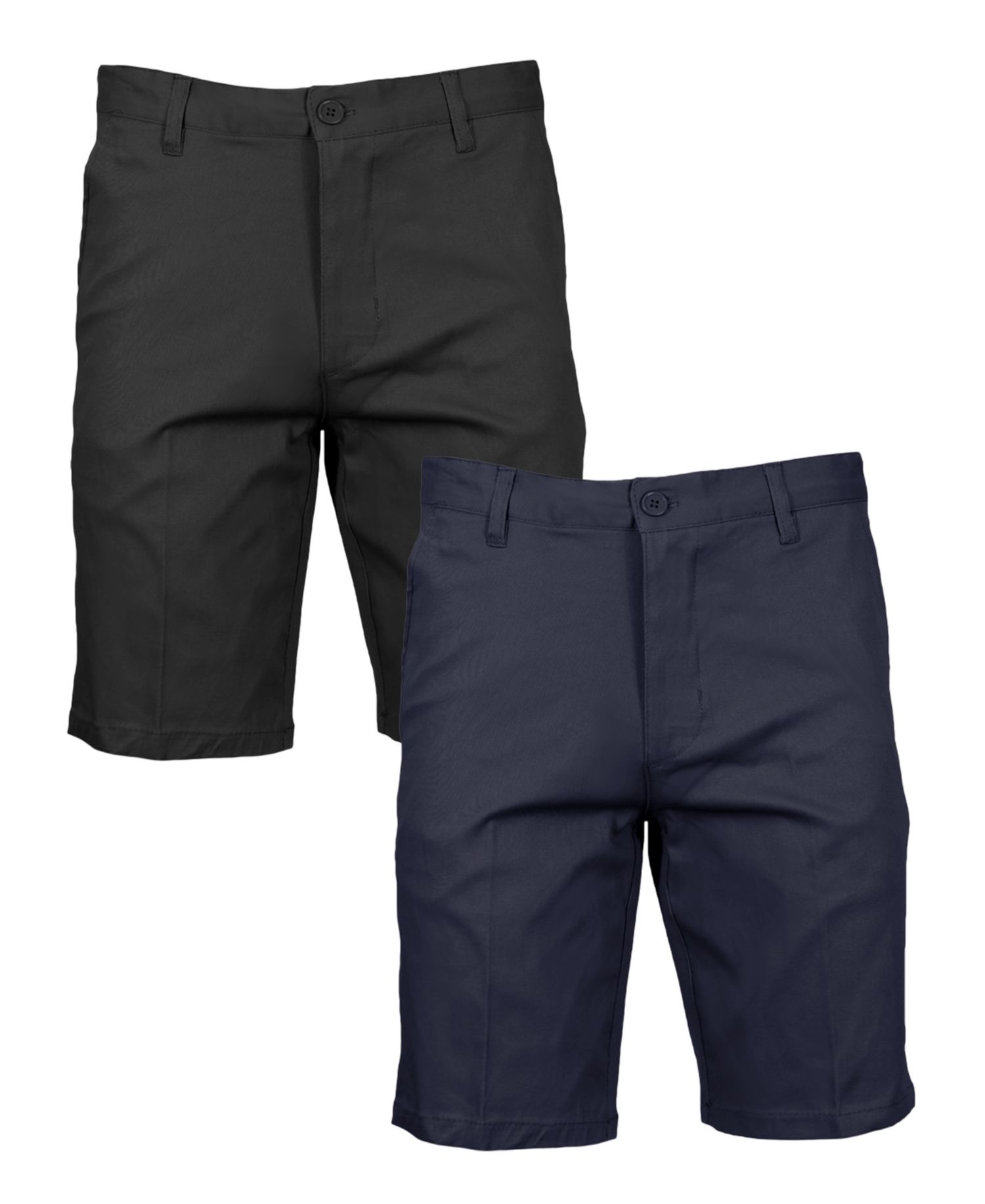 Men's Slim Fitting Cotton Flex Stretch Chino Shorts, Pack of 2