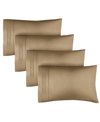 Pillowcase Set of 4 Soft Double Brushed Microfiber - King