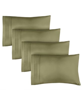 Pillowcase Set of 4 Soft Double Brushed Microfiber - Queen