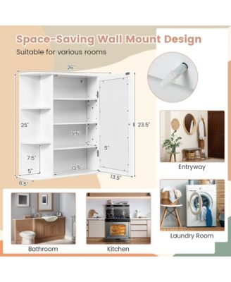 Multipurpose Mount Wall Surface Bathroom Storage Cabinet Mirror