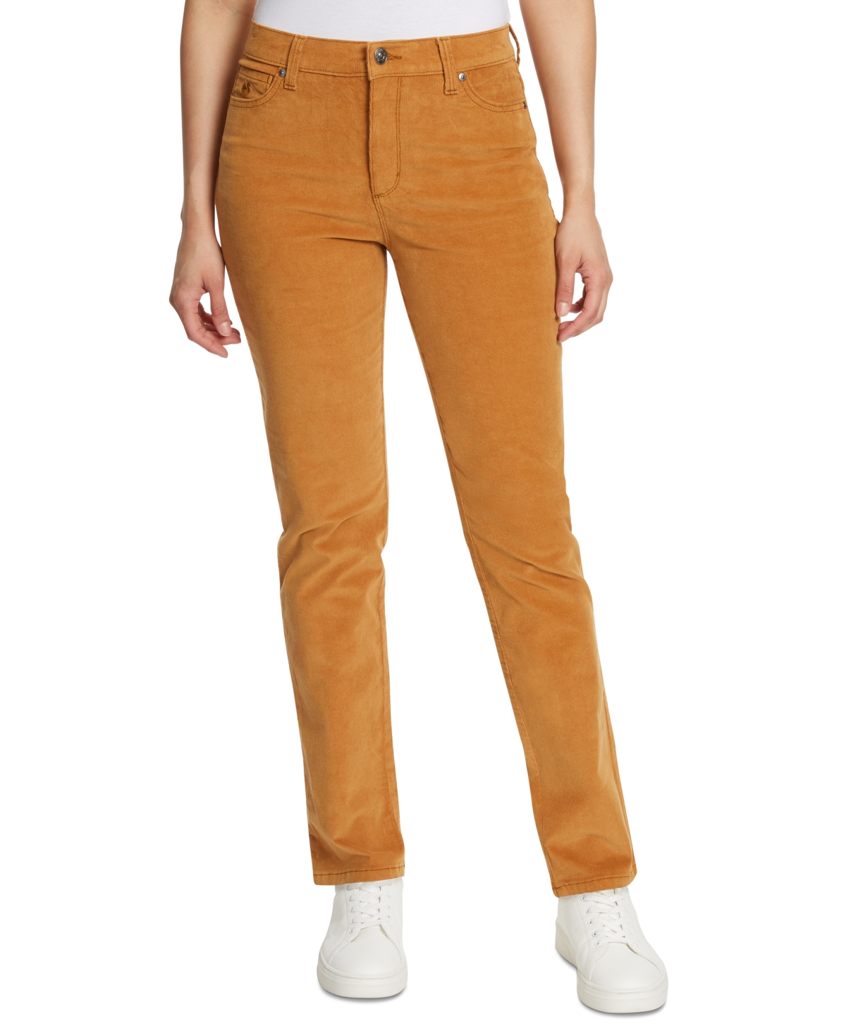Gloria Vanderbilt Womens Amanda Button Up Shirt Corduroy Slim Leg Jeans