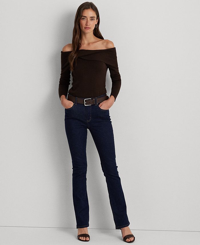 Twist front off the shoulder sweater clearance
