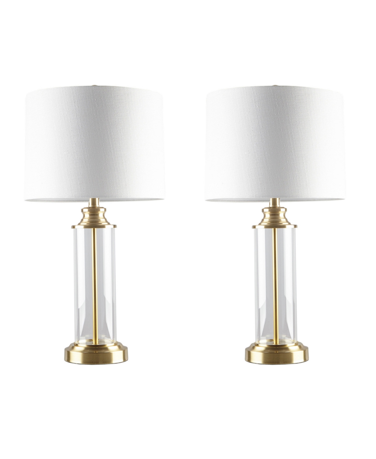 510 Design Clarity Glass Cylinder Table Lamp Set Of 2 In Clear