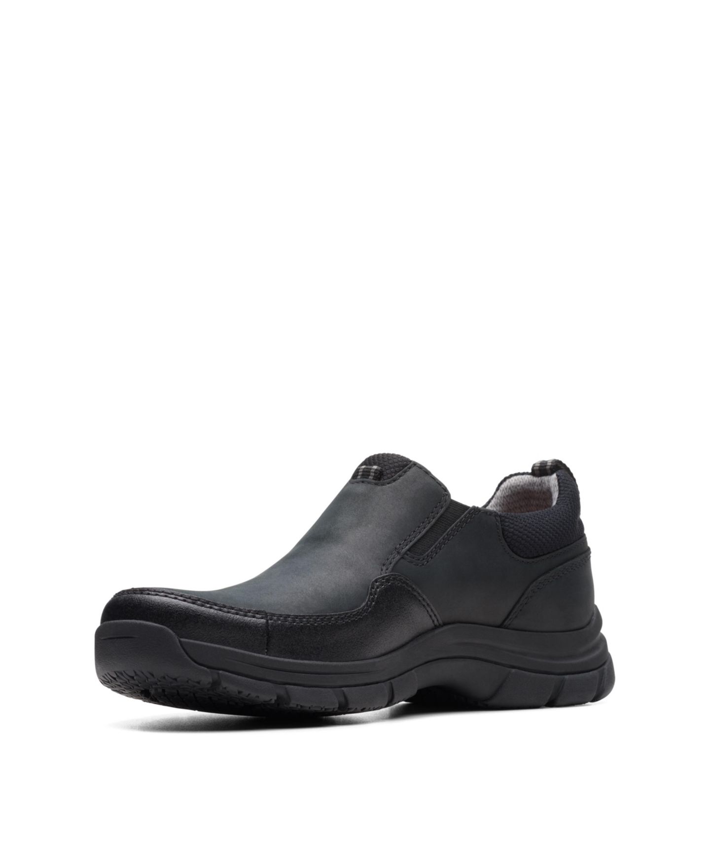 Мужские туфли Clarks Collection Walpath Step Leather Slip On, цвет: Чёрный кожаный — фото 7