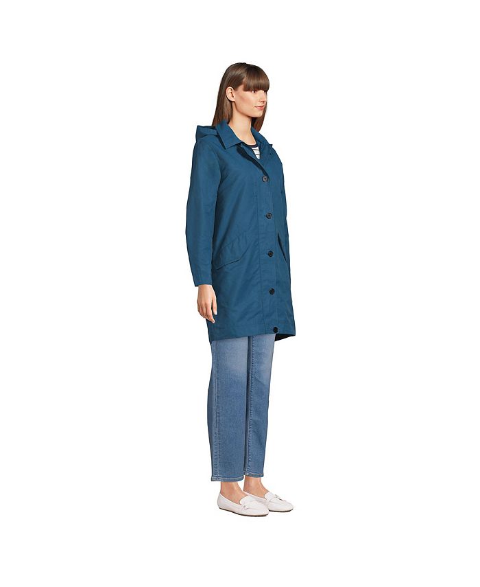 Lands' End Women's Waxed Cotton Trench Coat Macy's