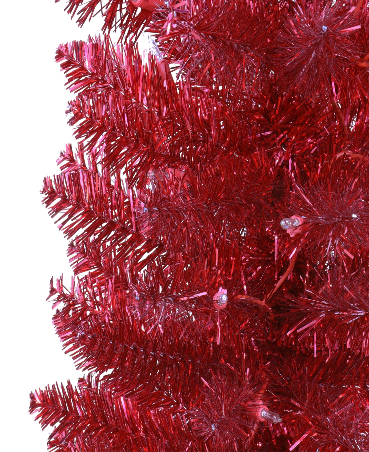 Puleo 6' Pre-lit Tinsel Artificial Tree In Red