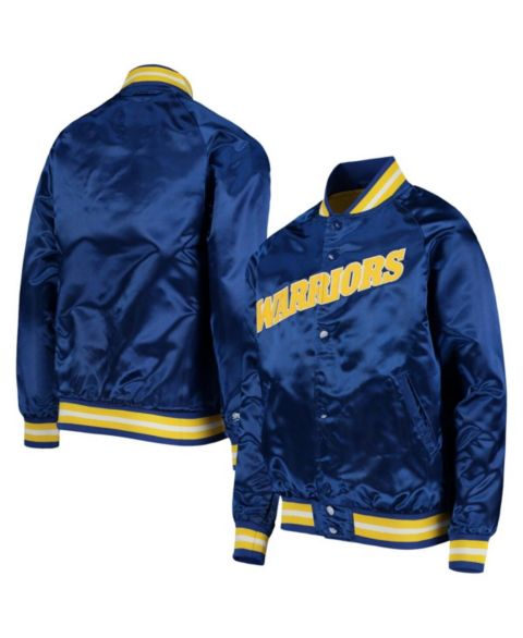 Куртка Mitchell & Ness Royal Golden State Warriors Hardwood Classics Satin Raglan Full-Snap для мальчиков