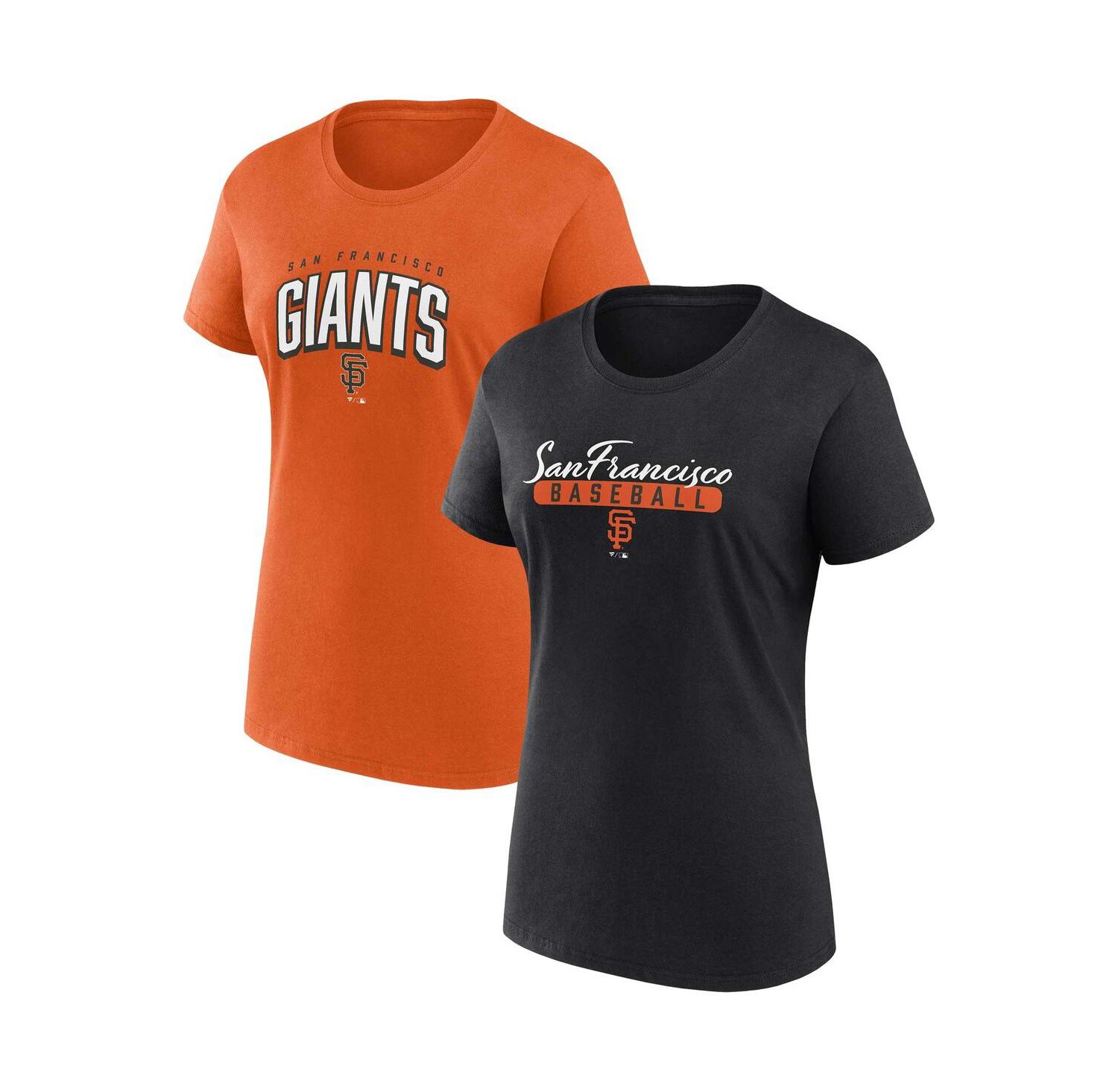 Women's Black, Orange San Francisco Giants Fan T-shirt Combo Set