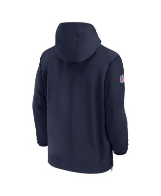 Men's Navy Tennessee Titans Sideline Quarter-Zip Hoodie