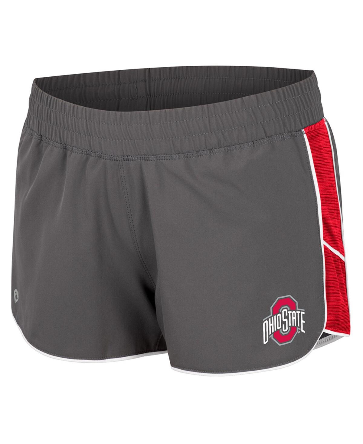 Shop Colosseum Women's  Gray Ohio State Buckeyes Pull The Switch Running Shorts