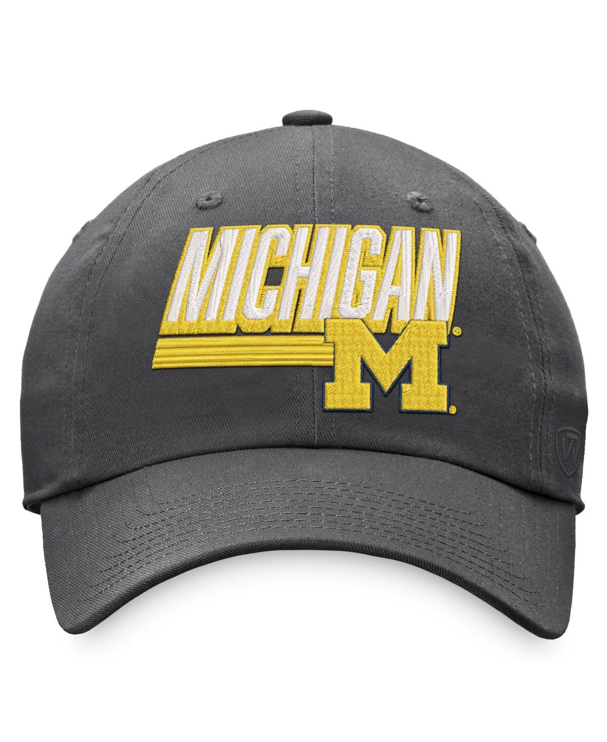 Men's Top of the WorldMichigan Wolverines Slice Adjustable Hat - Charcoal