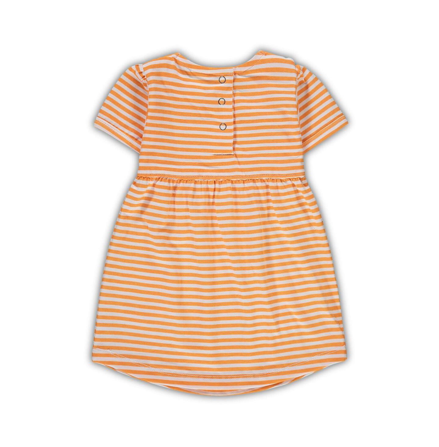 Платье Little King Apparel Tennessee Orange Tennessee Volunteers Striped with Pockets для девочек-малышей — фото 4
