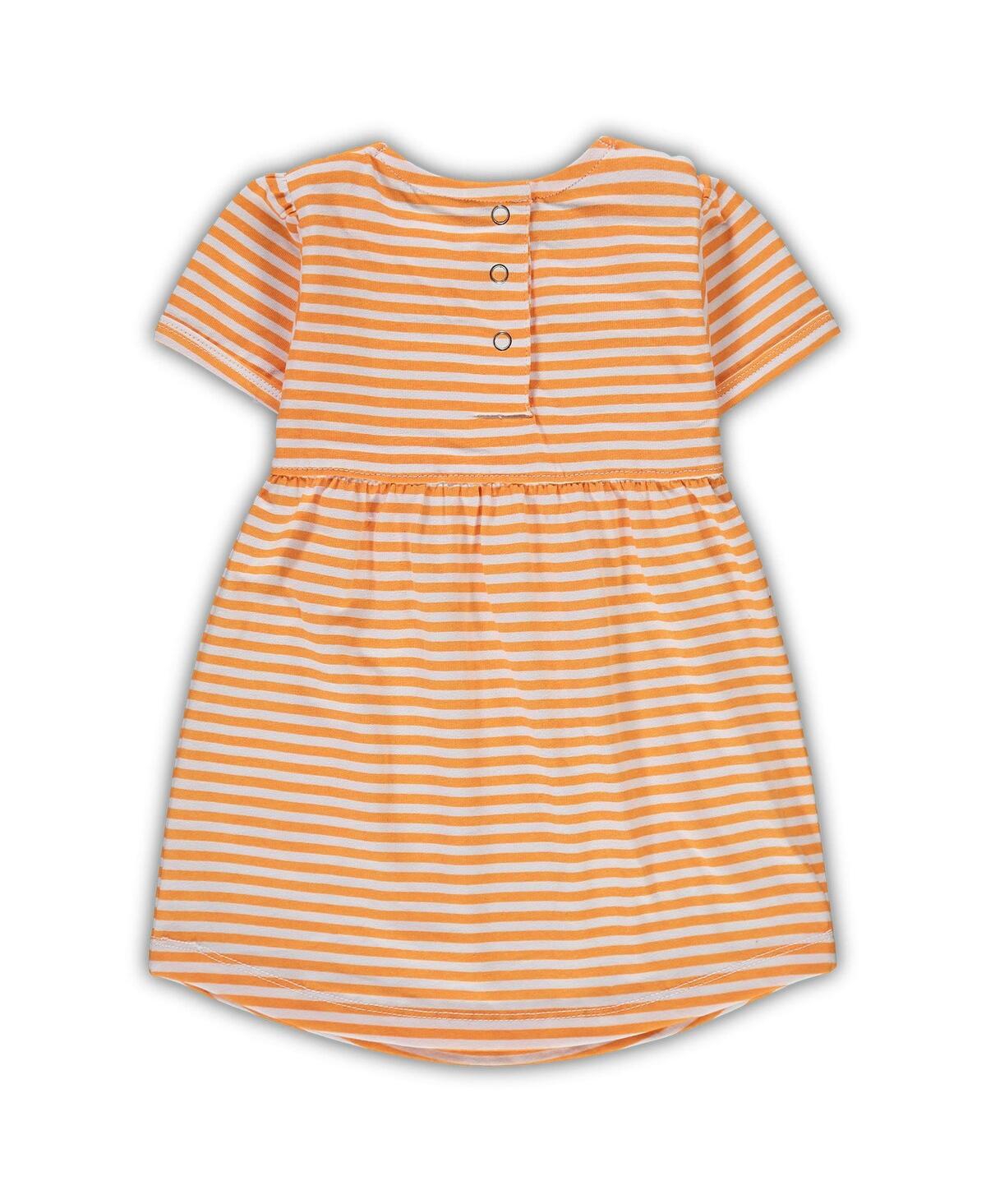 Little King Apparel Girl's Toddler Tennessee Orange Tennessee Volunteers Striped Dress With Pockets In Tennessee Orange