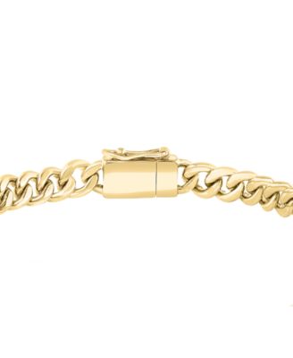 EFFY&reg; Men's Black Spinel Panzer Chain Bracelet (1-1/2 ct. t.w.) in 14k Gold-Plated Sterling Silver