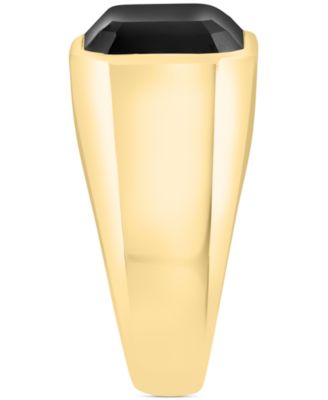 EFFY&reg; Men's Onyx Ring in 14k Gold-Plated Sterling Silver