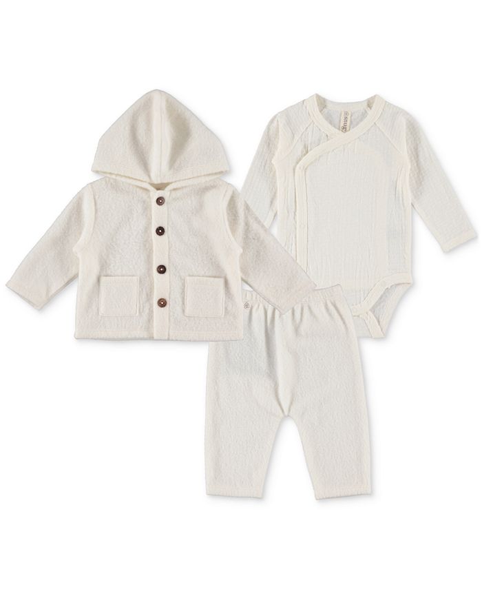 Chickpea Baby Hooded Jacket, Pants, and Bodysuit, 3 Piece Set - Macy's