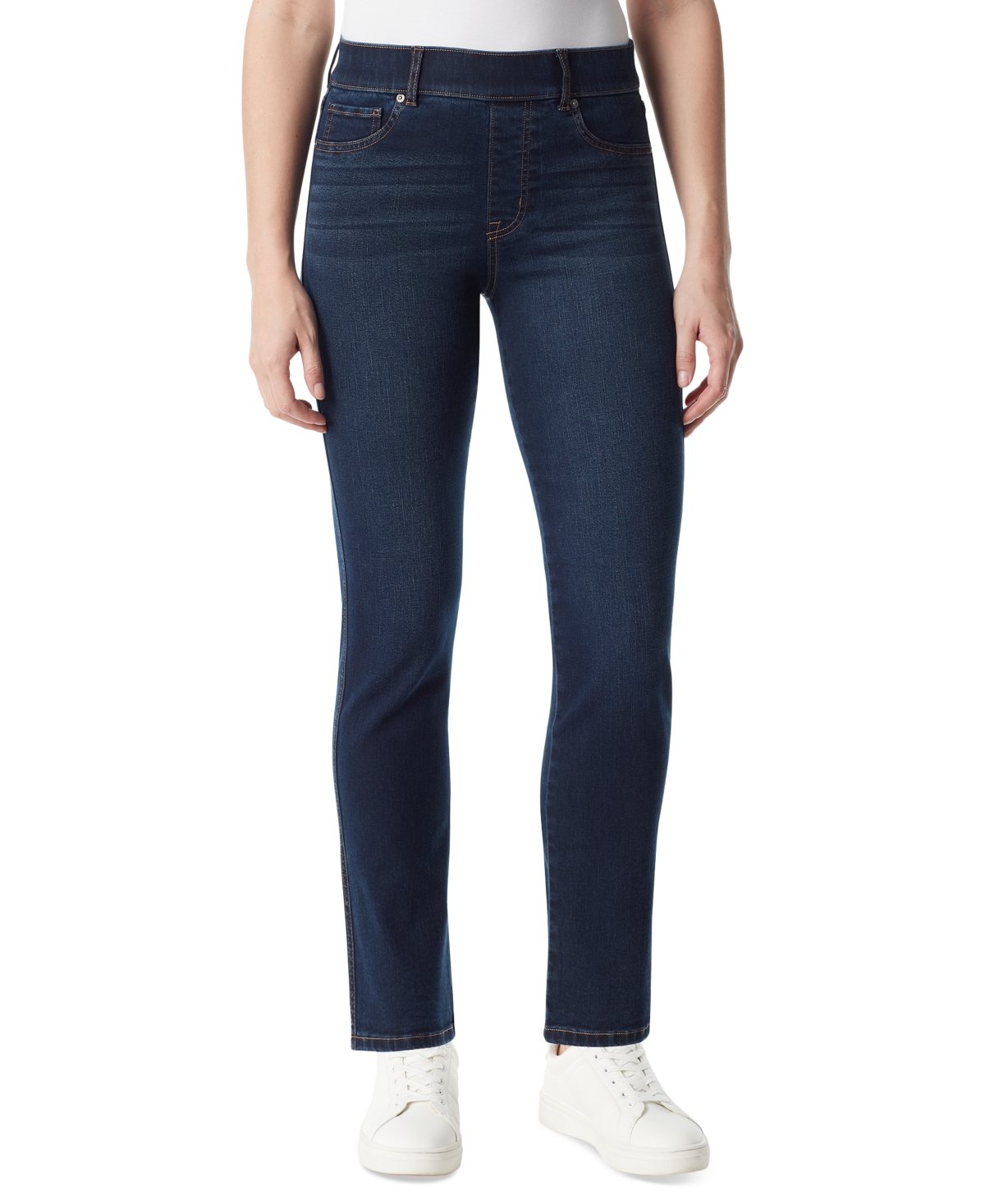 Shop Gloria Vanderbilt Women's Shape Effect Pull-on Straight-leg Jeans In Kansas Wash