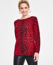 Lucky Brand Leopard-Print Wide-Hem Sweater - Macy's