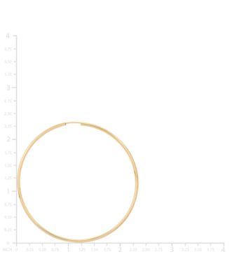 Polished Continuous Hoop Earrings in 14k Gold (2-3/8")