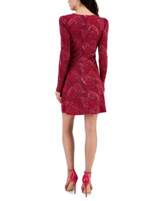 RACHEL Rachel Roy Women's Paisley Keyhole Mini Dress
