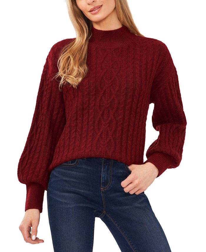 Chic White Boat Neck Bishop Sleeve Wavy Openwork Knit Oversized Sweater