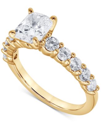 Badgley Mischka Certified Lab Grown Diamond Cushion Bridal Set (3-3/8 ct. t.w.) in 14k Gold