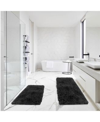 Ultra Soft Non Slip Shaggy 2 Piece Bath Rug Set, Small 17x24 & Medium 20x32