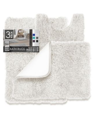 Clara Clark Ultra Soft Non Slip Shaggy 3 Piece Bath Rug, Small, Medium & Contour