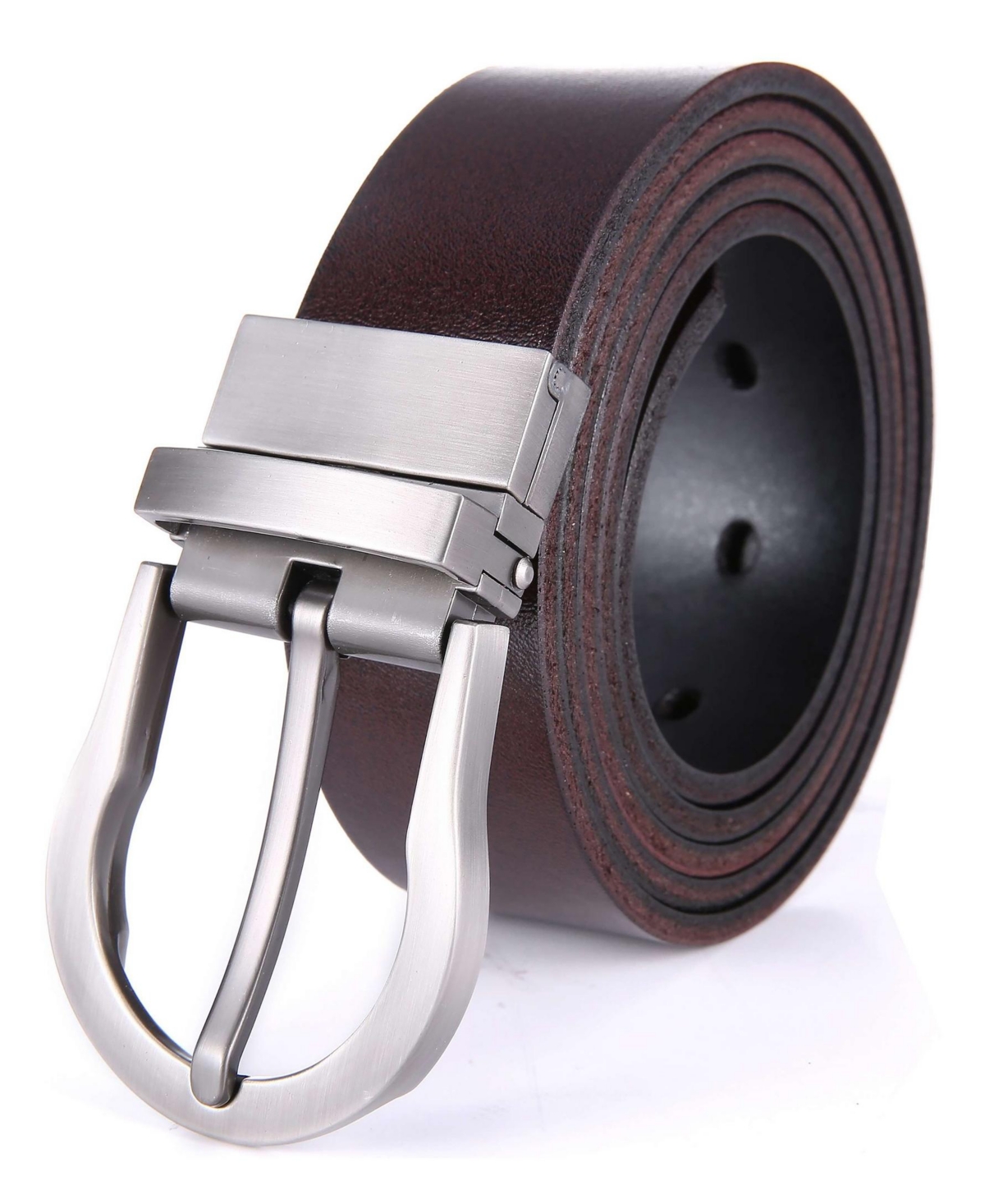 Men's Pattern Transformation Leather Belt - Brown