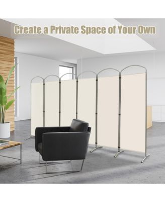 6 Panels Folding Privacy Screen 6 Ft Tall Fabric Privacy Screen for Home