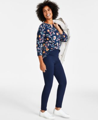 Petite Pont&eacute;-Knit Mid-Rise Pants, Petite & Petite Short, Created for Macy's