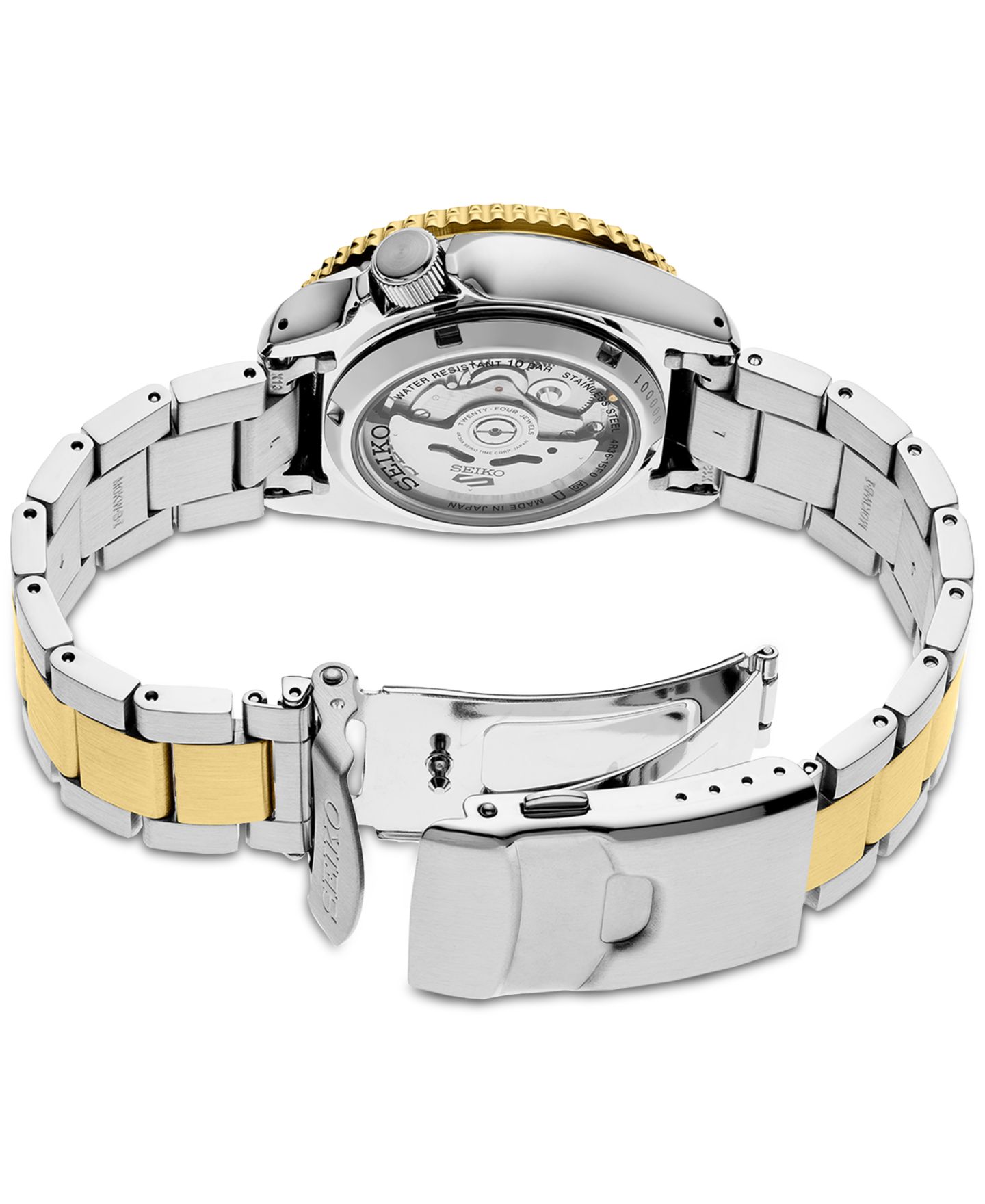 Мужские часы Seiko Automatic 5 Sports Two-Tone Stainless Steel Bracelet Watch 43mm — фото 3