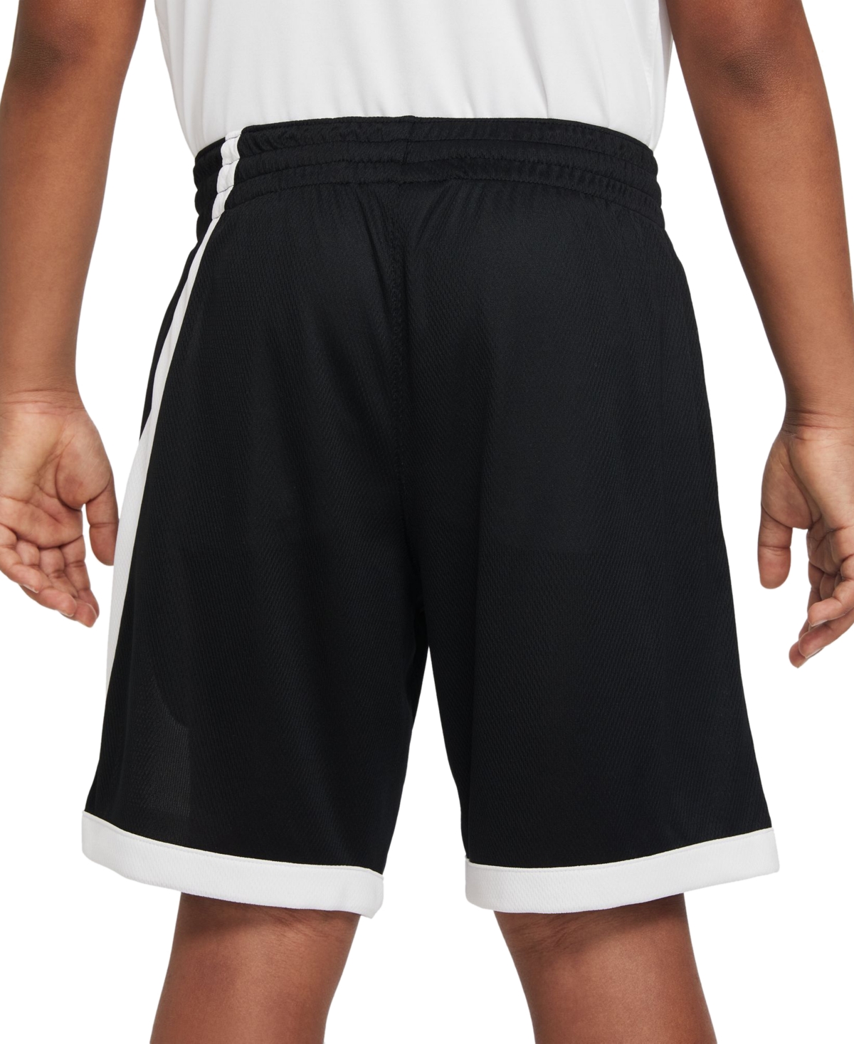 Nike Big Boys Dri-fit Standard-Fit Colorblocked Basketball Shorts -white/white/white