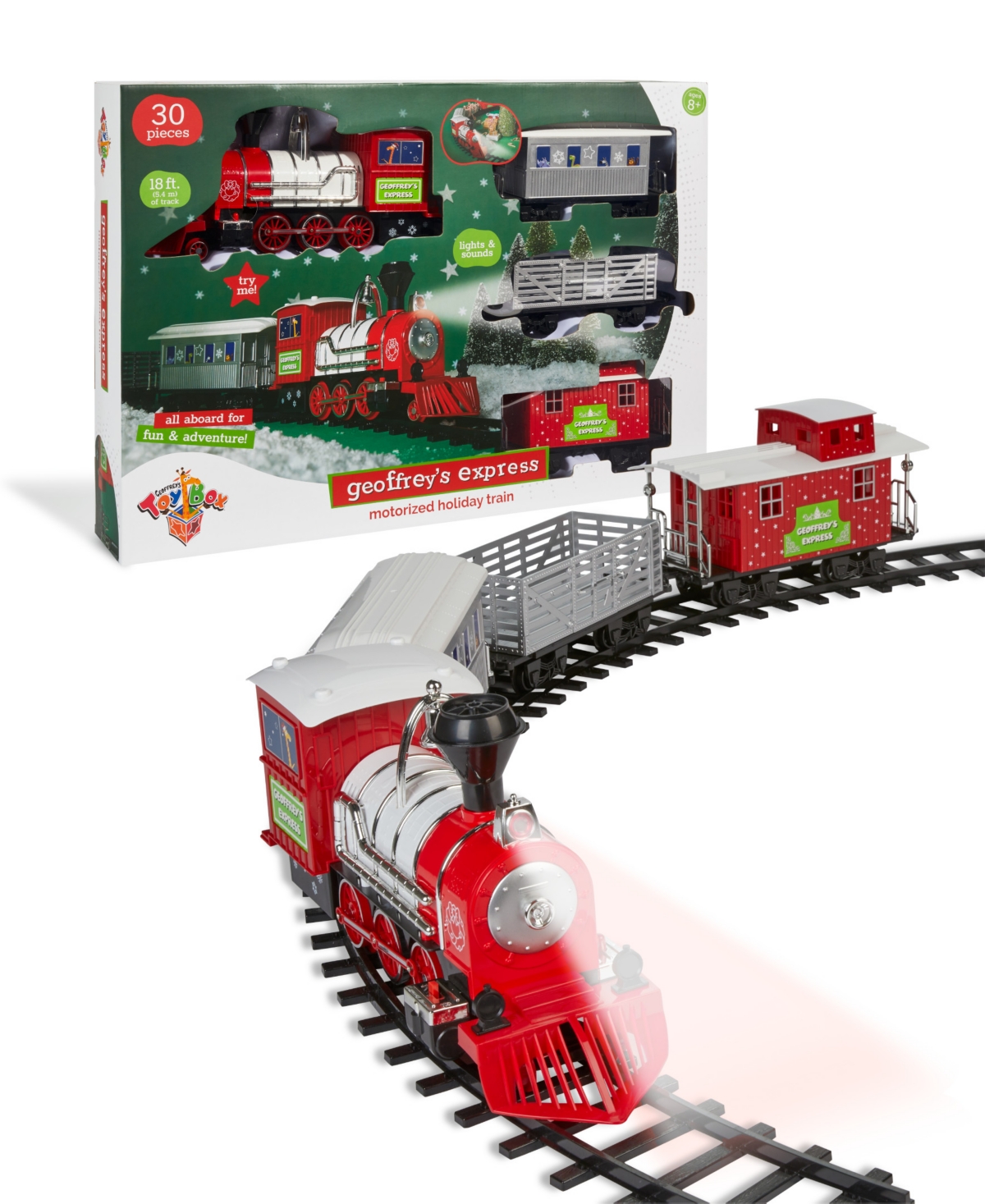 Geoffrey's Toy Box Kids' Closeout!  30 Pieces Express Motorized Holiday Train, Created For Macy's In Open Miscellaneous
