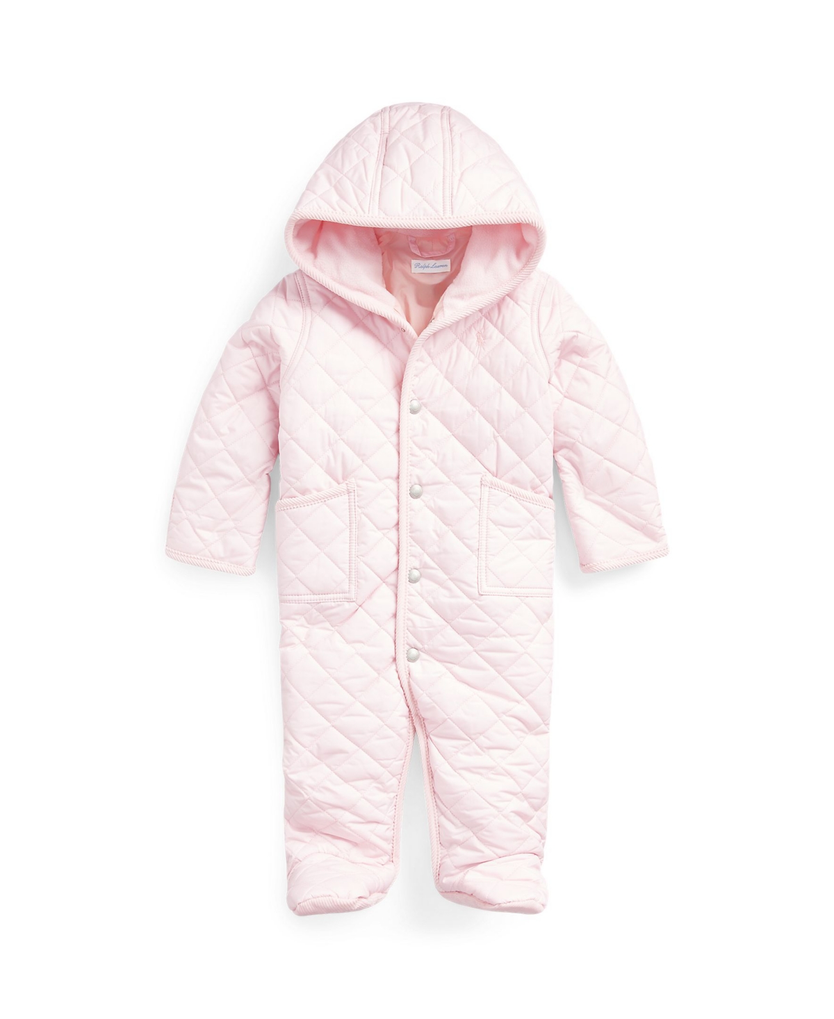 Polo Ralph Lauren Baby Water-repellent Hooded Barn Bunting One Piece In Hint Of Pink