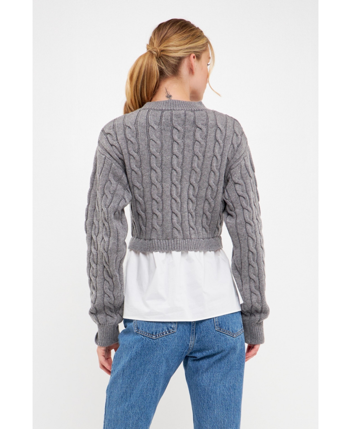 English Factory Women's Mixed Media Sweater