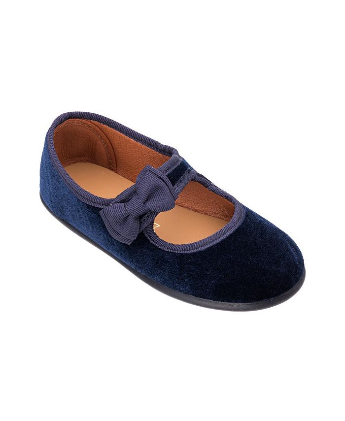 Elephantito Girls Shoes - Charlotte Mary Janes with Bow - Patent Navy Blue main image 1