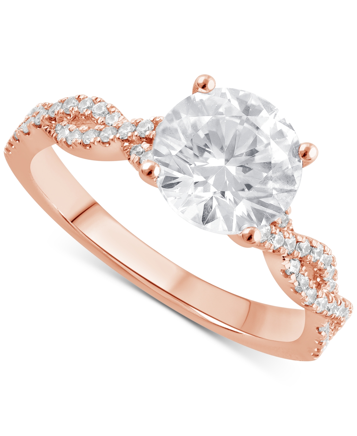 Badgley Mischka Certified Lab Grown Diamond Twist Engagement Ring (2 Ct. T.w.) In 14k Gold In Rose Gold