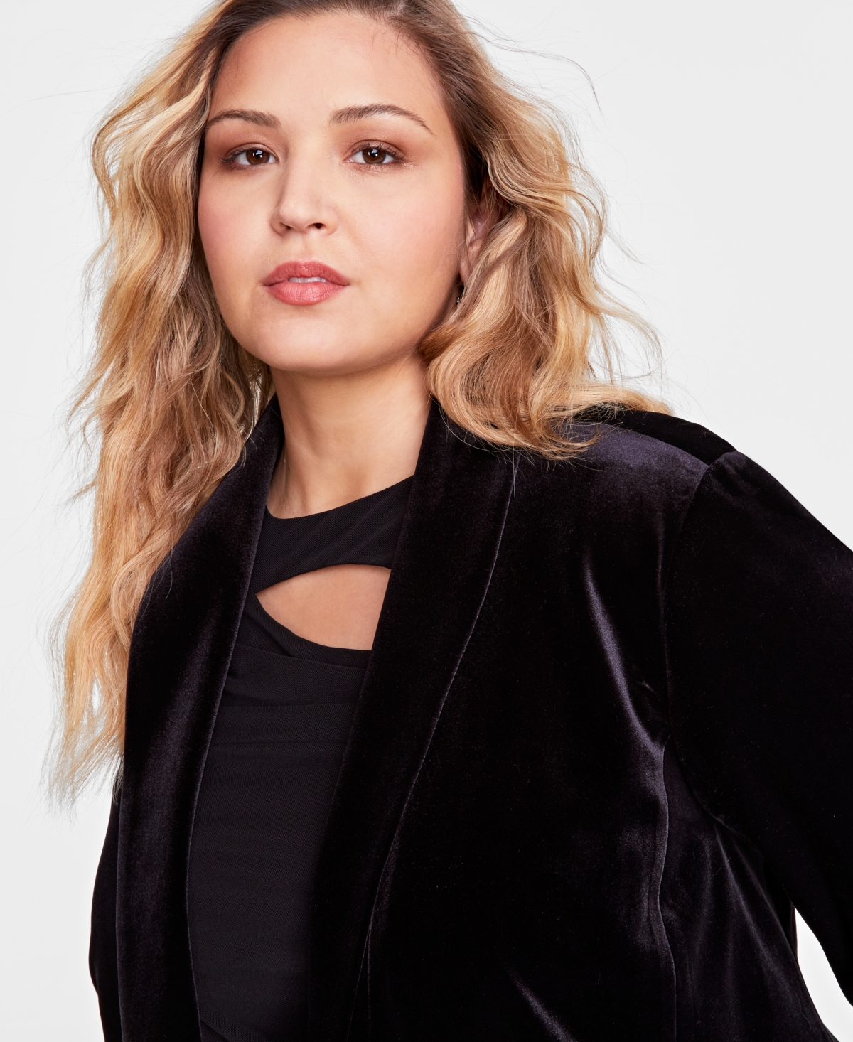 I.n.c. International Concepts Plus Size Velvet Blazer, Created for Macy's