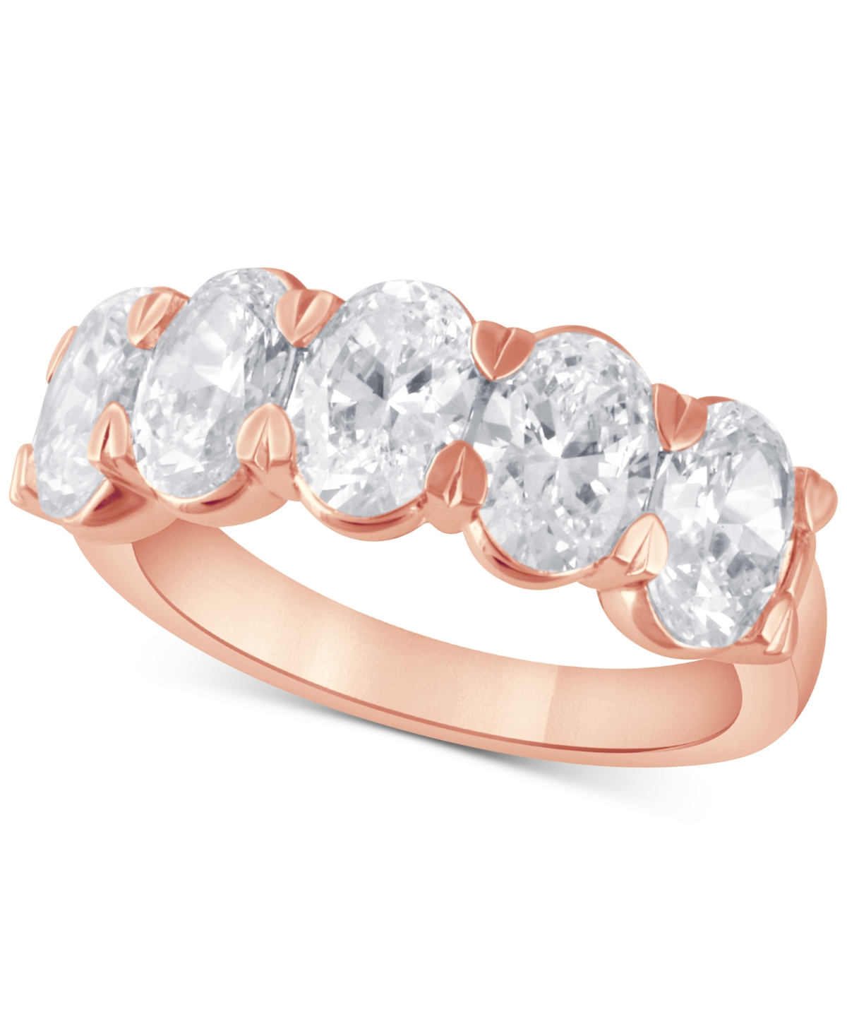 Badgley Mischka Certified Lab Grown Diamond Oval-cut Band (3-1/2 Ct. T.w.) In 14k Gold In Rose Gold