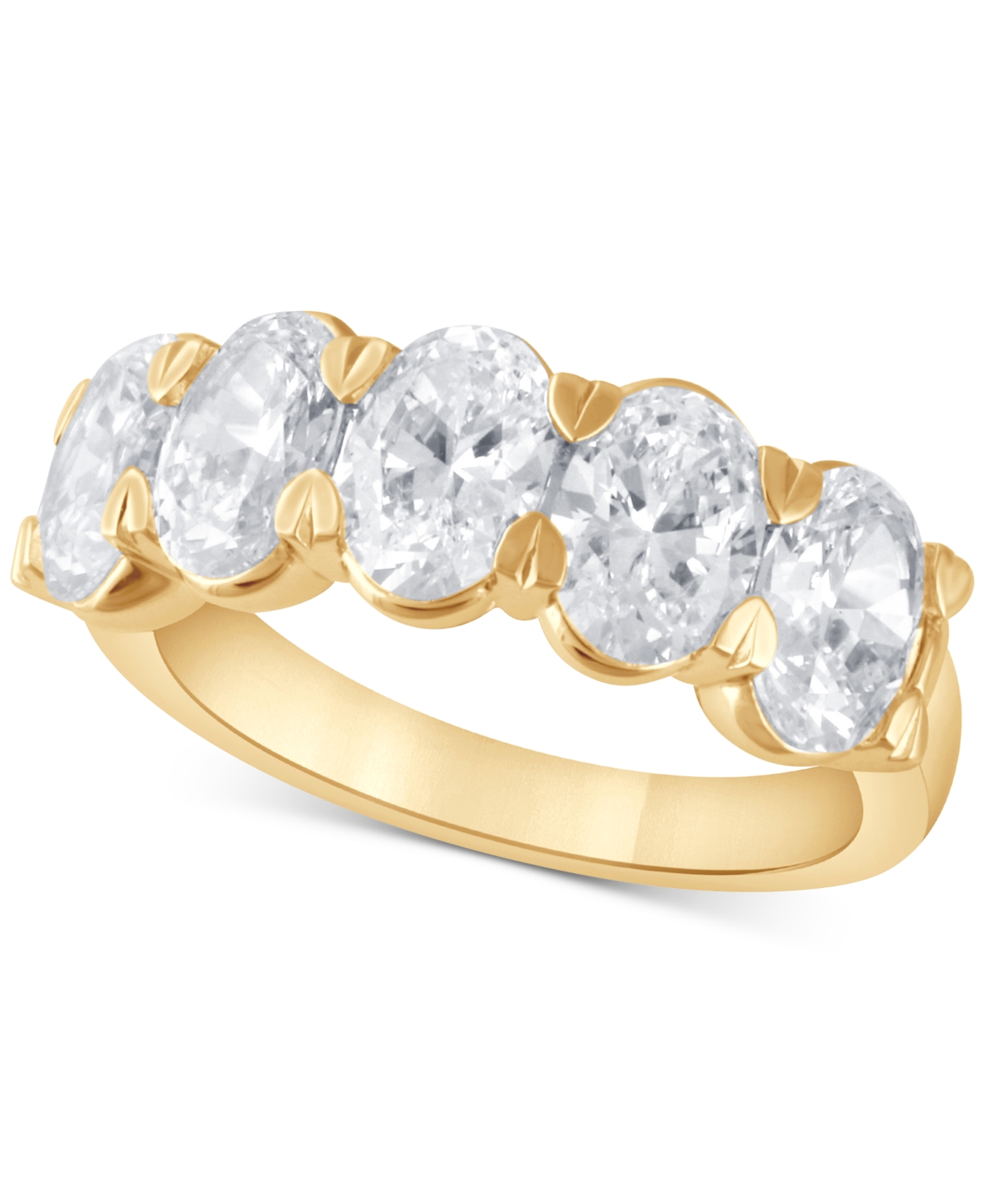 Badgley Mischka Certified Lab Grown Diamond Oval-cut Band (3-1/2 Ct. T.w.) In 14k Gold In Yellow Gold